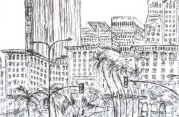Pershing Square | 14″ x 11″ | Ink on paper | SOLD