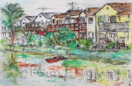 Venice Canal 2 | 9.25″ x 12″ | Ink, watercolor & pencil | SOLD