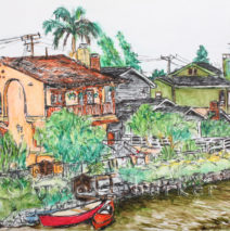 Venice Canal 3 | 9.25″ x 12″ | Ink, watercolor & pencil