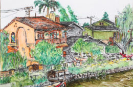 Venice Canal 3 | 9.25″ x 12″ | Ink, watercolor & pencil