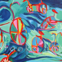 Flock of Bikes | 19″ x 36″ | Oil on Canvas SOLD