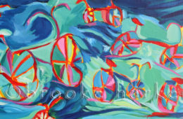 Flock of Bikes | 19″ x 36″ | Oil on Canvas SOLD