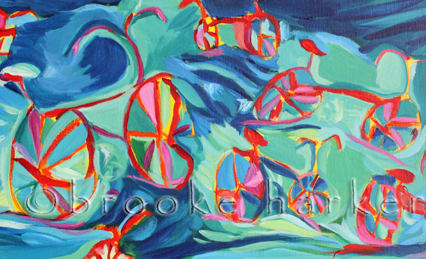Flock of Bikes | 19″ x 36″ | Oil on Canvas SOLD