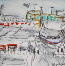 Flyin Home | 4″ x 6″ | Ink, watercolor & pencil