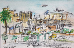 What’s Up LAX | 4″ x 6″ | Ink, watercolor & pencil