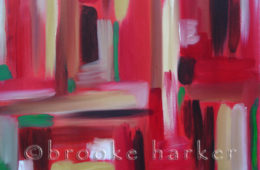 Astral City in Red | 24″ x 24″ | Oil on Canvas | SOLD