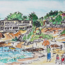 Laguna Beach Birthday | 5″ x 7.75″ | Ink, watercolor, pencil | SOLD