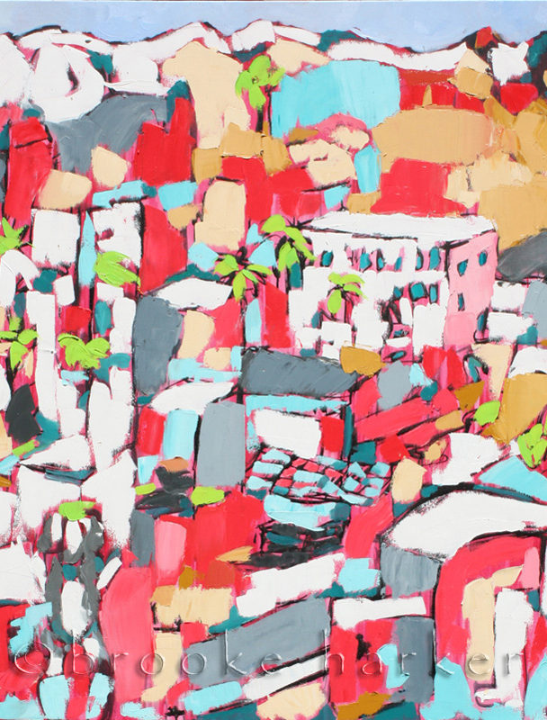 Hollywood Undressed | 48″ x 48″ x 2.5″ | ink, oil & acrylic on canvas | by Brooke Harker