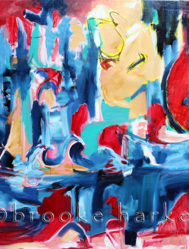 Sea Smile | 49.25″ x 49.5″ | Oil on Canvas | by Brooke Harker | SOLD
