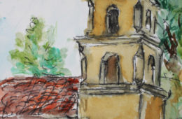 Ojai Valley Museum | 7.75″ x 5″ | Ink, watercolor & pencil | SOLD