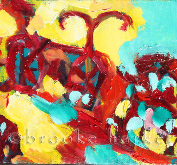 Carousel Bikes 1 | 5″ x 7″ | Oil on Canvas | SOLD