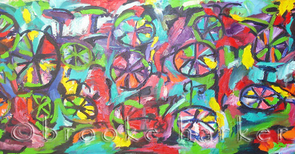 Horsie to Bike | 22″ x 56″ | Oil on Canvas SOLD