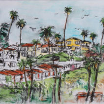 San Clemente Houses | Ink, watercolor, pencil on paper | SOLD