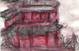 Tianamen Square | 5″ x 4″ | Ink, watercolor, pencil | SOLD