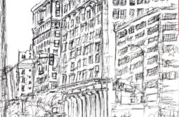 Broadway & 7th | 12″ x 9″ | Ink on paper | SOLD