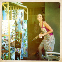 Brooke by her painting rack