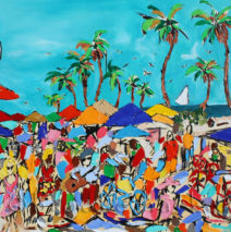 Venice Beat 2 | 36″ x 48″ x .75″ | Ink, oil & acrylic on canvas | by Brooke Harker | SOLD