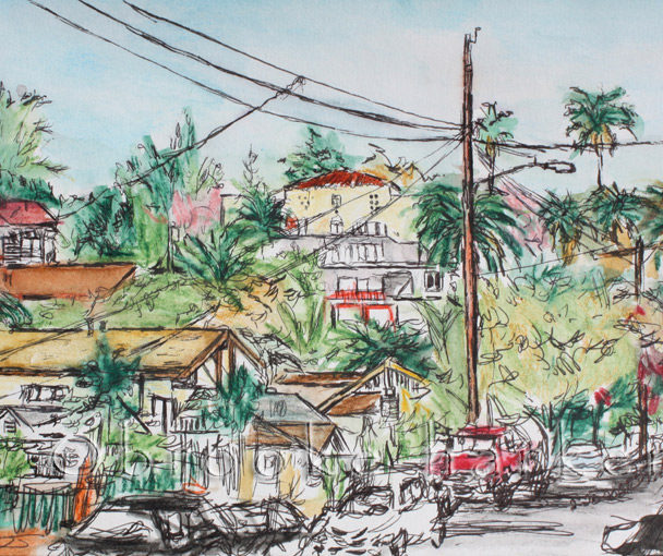 Silverlake 3 | 7.75″ x 5″ | Ink, watercolor & pencil | SOLD