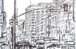 Afternoon Downtown LA 1 | 14″ x 11″ | Ink on paper