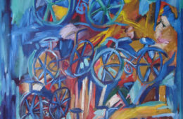 Ridin’ Blue | 46″ x 40″ | Mixed Media | SOLD