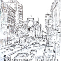 Afternoon Downtown LA 2 | 14″ x 11″ | Ink on paper | SOLD