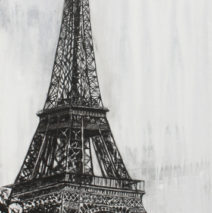 Eiffel Tower | 84″ x 38″ x 2.5″ | ink & acrylic on canvas | by Brooke Harker | SOLD
