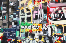 Hong Kong Youth | 40″ x 26″ | ink, oil & acrylic on canvas | by Brooke Harker