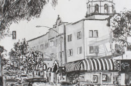 Laguna Streets 1 | 66″ x 46″ x 3.75″ | ink & acrylic on canvas | by Brooke Harker