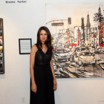 artist Brooke Harker with “Grauman’s Chinese Theatre”