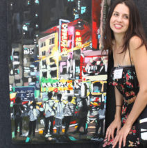 artist Brooke Harker with “Hong Kong Youth”