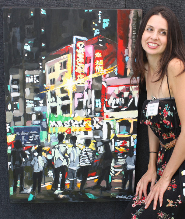 artist Brooke Harker with “Hong Kong Youth”