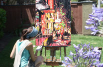 artist Brooke Harker painting “Brooklyn Night Stroll”