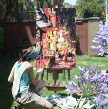 artist Brooke Harker painting “Brooklyn Night Stroll”