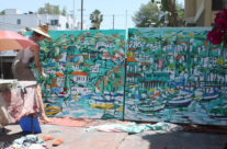 artist Brooke Harker painting large scale Catalina paintings