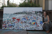 artist Brooke Harker with Marées Familiars