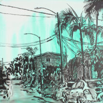 Venice Sibling | 12″ x 12″ | ink & acrylic on board | by Brooke Harker | SOLD