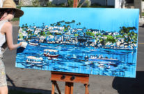 artist Brooke Harker painting “Liberated Waters”