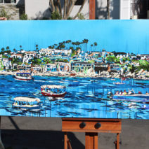 artist Brooke Harker with “Liberated Waters”