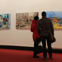 paintings by Brooke Harker at Satura Art Gallery in Genoa, Italy