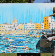painting a scene in Trapani, Sicily