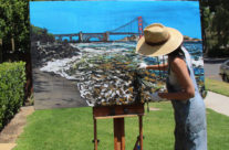 artist Brooke Harker continues painting “Golden Gate Shores”