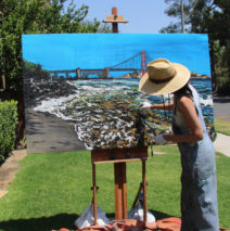 artist Brooke Harker continues painting “Golden Gate Shores”