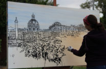 painting early stages of “Fiori di Roma”