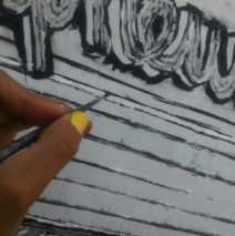 close up painting Kevin in the City