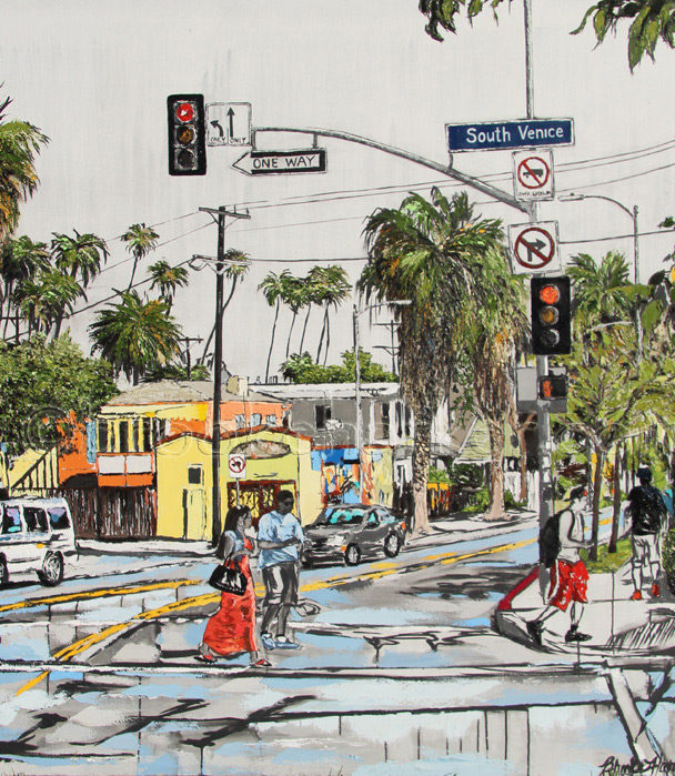 Boulevard Smile | 58″ x 60″ | ink, oil & acrylic on canvas | by Brooke Harker | on-hold
