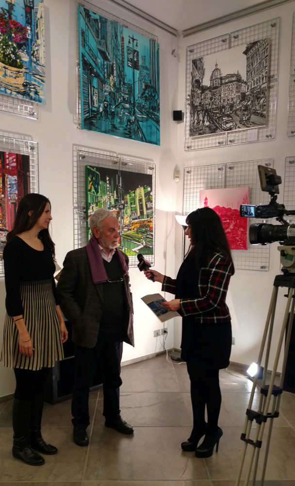 curator Alfio Borghese interviewed about Harker’s art by Extra TV