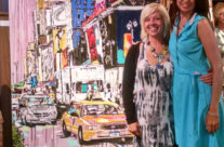 artist Brooke Harker with friend Therese at Laguna Artwalk