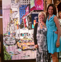 artist Brooke Harker with friend Therese at Laguna Artwalk
