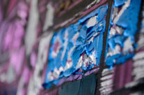 close texture on painting of Hong Kong