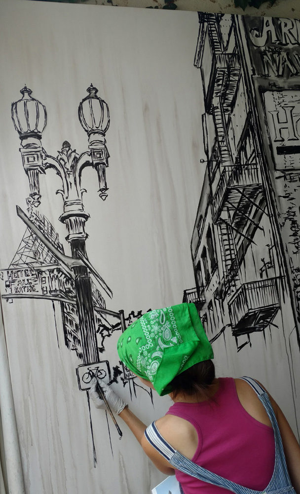 artist Brooke Harker begins “Downtown Stride”